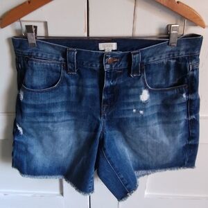 J. Crew Women's Denim Distressed Jean Shorts | Raw Hem | Size 28